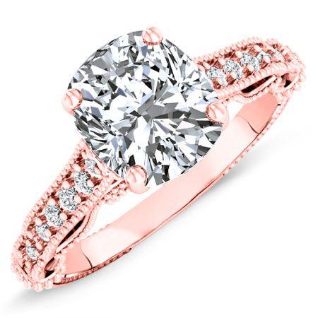 Laylani Diamond Matching Band Only (engagement Ring Not Included) For Ring With Cushion Center rosegold