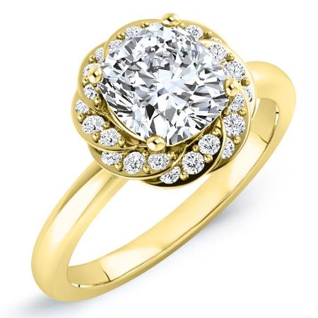 Almond Diamond Matching Band Only (engagement Ring Not Included) For Ring With Cushion Center yellowgold