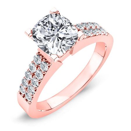 Malva Diamond Matching Band Only (engagement Ring Not Included) For Ring With Cushion Center rosegold