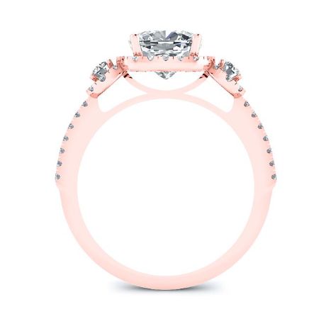 Lunaria Round Moissanite Engagement Ring rosegold