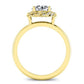Almond Round Moissanite Engagement Ring yellowgold