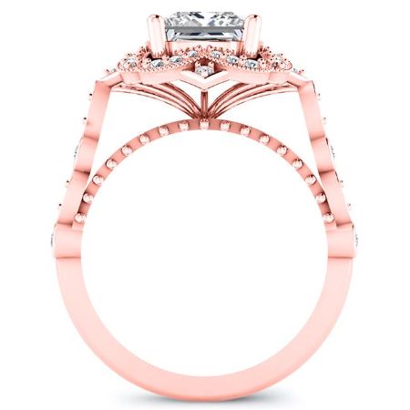 Hana Princess Moissanite Engagement Ring rosegold