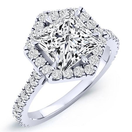 Cypress Moissanite Matching Band Only (engagement Ring Not Included) For Ring With Princess Center whitegold