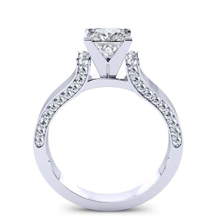 Lavender Princess Diamond Engagement Ring (Lab Grown Igi Cert) whitegold