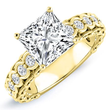 Kassia Moissanite Matching Band Only (engagement Ring Not Included) For Ring With Princess Center yellowgold