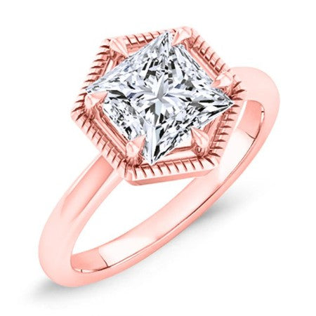 Aspen Moissanite Matching Band Only (engagement Ring Not Included) For Ring With Princess Center rosegold