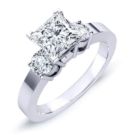 Briarrose Diamond Matching Band Only (engagement Ring Not Included) For Ring With Princess Center whitegold