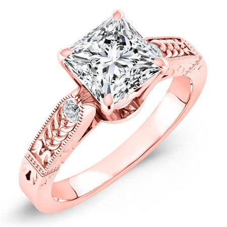 Heath Moissanite Matching Band Only (engagement Ring Not Included) For Ring With Princess Center rosegold