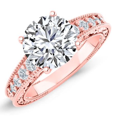 Romy Diamond Matching Band Only (engagement Ring Not Included) For Ring With Round Center rosegold