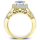 Clover Princess Diamond Engagement Ring (Lab Grown Igi Cert) yellowgold