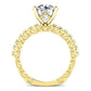 Carmel Round Moissanite Engagement Ring yellowgold