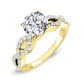 Camellia Moissanite Matching Band Only (engagement Ring Not Included) For Ring With Round Center yellowgold