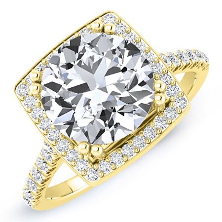 Aster Moissanite Matching Band Only (engagement Ring Not Included) For Ring With Round Center yellowgold