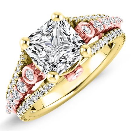 Sireli Moissanite Matching Band Only (engagement Ring Not Included) For Ring With Princess Center yellowgold