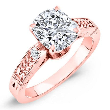 Heath Moissanite Matching Band Only (engagement Ring Not Included) For Ring With Cushion Center rosegold