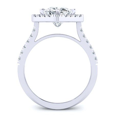 Cattleya Cushion Moissanite Engagement Ring whitegold