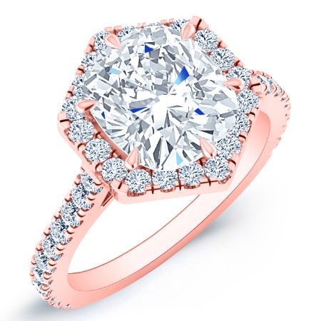 Cypress Moissanite Matching Band Only (engagement Ring Not Included) For Ring With Cushion Center rosegold