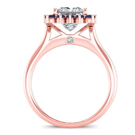 Dicentra Moissanite Matching Band Only (engagement Ring Not Included) For Ring With Princess Center rosegold