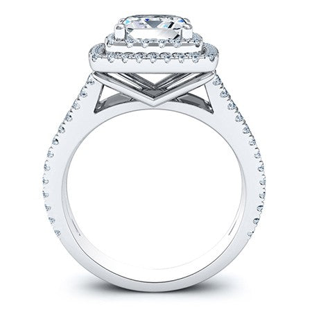 Flora Princess Moissanite Engagement Ring whitegold