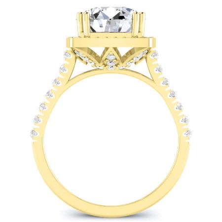 Aster Round Moissanite Engagement Ring yellowgold