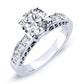 Lotus Moissanite Matching Band Only (engagement Ring Not Included) For Ring With Round Center whitegold