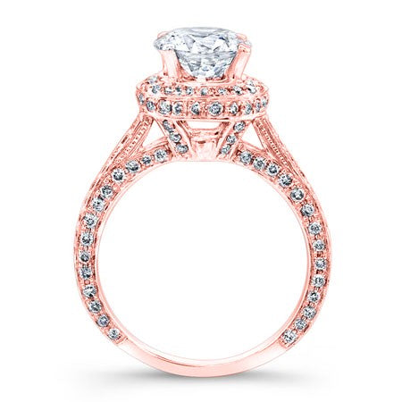 Buttercup Round Moissanite Engagement Ring rosegold