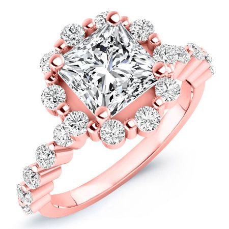 Privet Diamond Matching Band Only (engagement Ring Not Included) For Ring With Princess Center rosegold