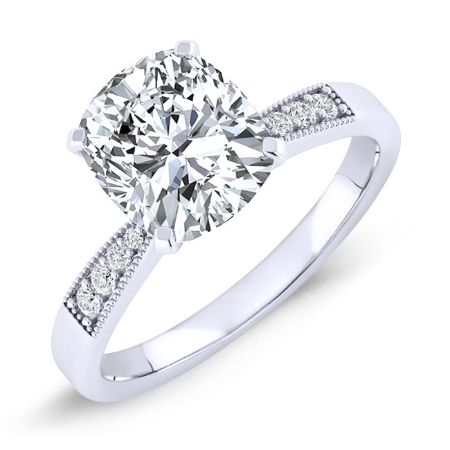 Poppy Diamond Matching Band Only (engagement Ring Not Included) For Ring With Cushion Center whitegold