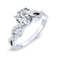 Camellia Moissanite Matching Band Only (engagement Ring Not Included) For Ring With Round Center whitegold
