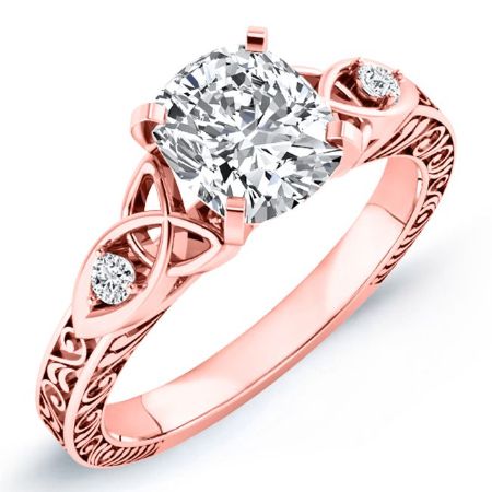 Venus Diamond Matching Band Only (engagement Ring Not Included) For Ring With Cushion Center rosegold
