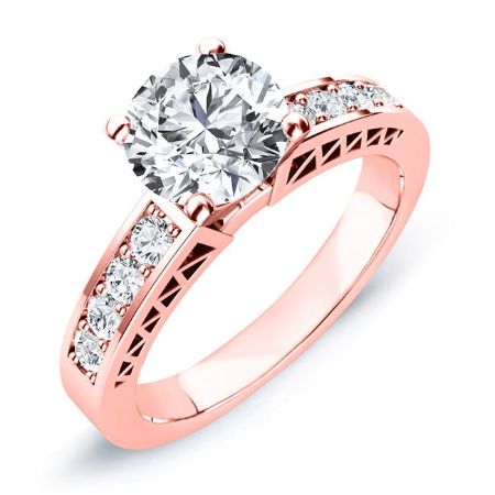 Lotus Moissanite Matching Band Only (engagement Ring Not Included) For Ring With Round Center rosegold