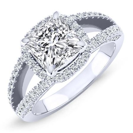 Honesty Moissanite Matching Band Only (engagement Ring Not Included) For Ring With Princess Center whitegold