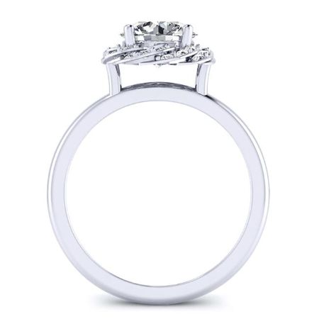 Almond Round Diamond Engagement Ring (Lab Grown Igi Cert) whitegold
