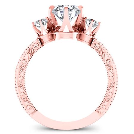 Tuberose Round Diamond Engagement Ring (Lab Grown Igi Cert) rosegold
