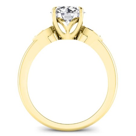 Lobelia Round Moissanite Engagement Ring yellowgold