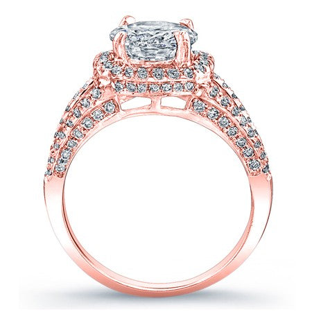 Honesty Round Moissanite Engagement Ring rosegold