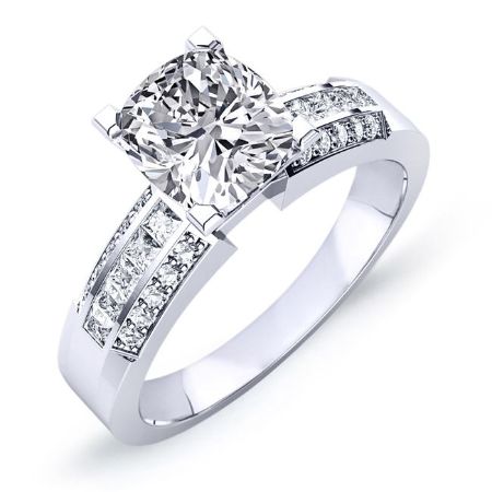 Crocus Diamond Matching Band Only (engagement Ring Not Included) For Ring With Cushion Center whitegold