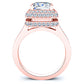 Indigo Princess Moissanite Engagement Ring rosegold