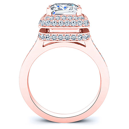 Indigo Princess Moissanite Engagement Ring rosegold