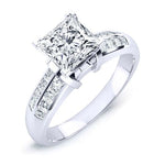 Heather Moissanite Matching Band Only (engagement Ring Not Included) For Ring With Princess Center whitegold