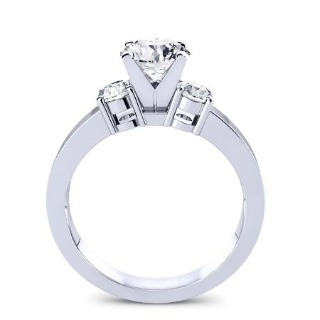 Briarrose Round Moissanite Engagement Ring whitegold