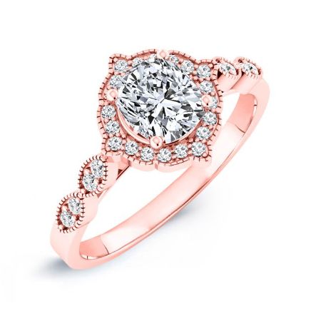 Petal Cushion Moissanite Bridal Set rosegold