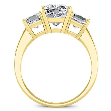 Dietes Cushion Moissanite Engagement Ring yellowgold