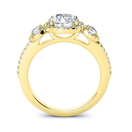 Lunaria Princess Moissanite Engagement Ring yellowgold