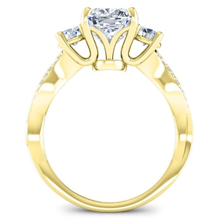 Bottlebrush Princess Diamond Engagement Ring (Lab Grown Igi Cert) yellowgold