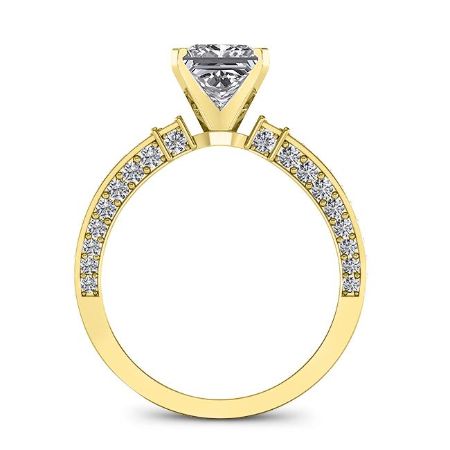 Daphne Princess Moissanite Engagement Ring yellowgold