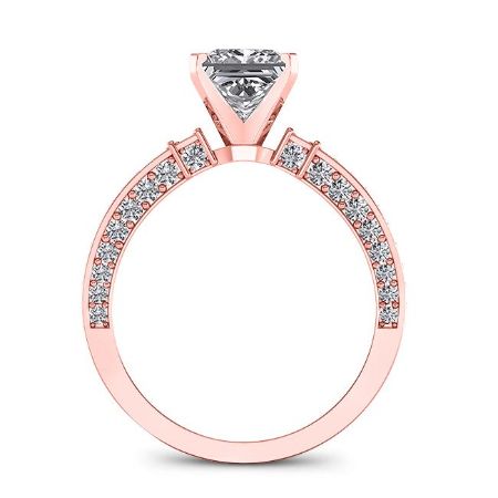 Daphne Princess Moissanite Engagement Ring rosegold