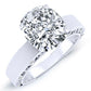 Acacia Moissanite Matching Band Only (engagement Ring Not Included) For Ring With Cushion Center whitegold
