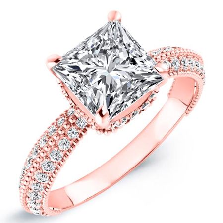 Oxalis Moissanite Matching Band Only (engagement Ring Not Included) For Ring With Princess Center rosegold