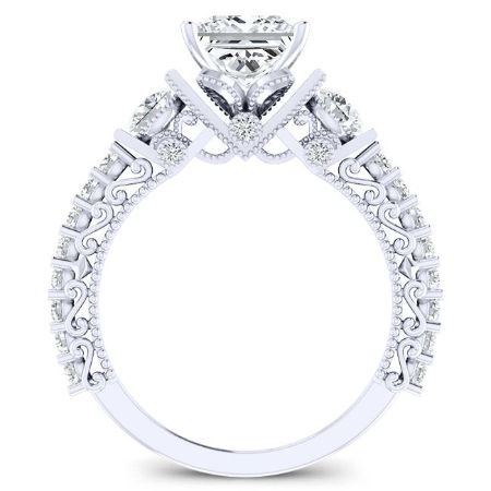 Belle Princess Moissanite Engagement Ring whitegold
